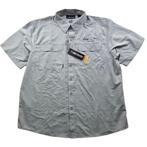 Dri-Duck Fishing Shirt Mens XL Gray Short Sleeve Power Move Co. Logo NEW